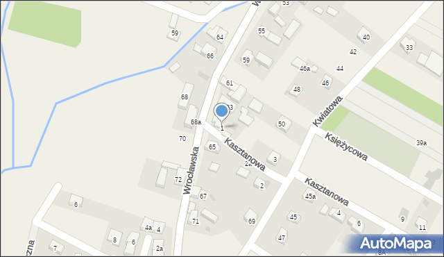 Pasikurowice, Kasztanowa, 1, mapa Pasikurowice
