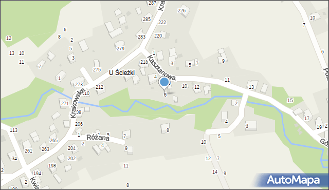 Pewel Ślemieńska, Kasztanowa, 6, mapa Pewel Ślemieńska