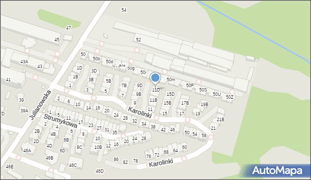Piaseczno, Karolinki, 11D, mapa Piaseczno