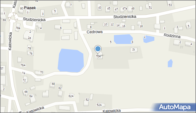 Piasek, Katowicka, 70A, mapa Piasek