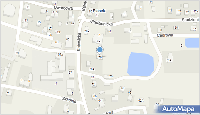 Piasek, Katowicka, 76, mapa Piasek