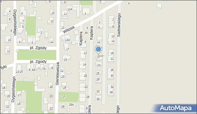 Piastów, Kaplera Józefa, 17, mapa Piastów