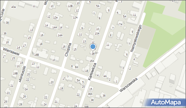 Piastów, Karłowicza Mieczysława, 16, mapa Piastów