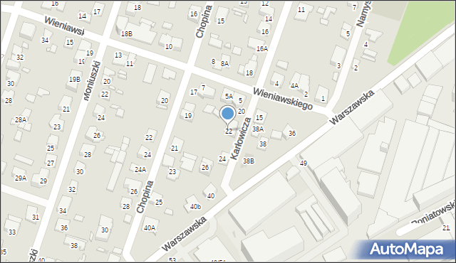 Piastów, Karłowicza Mieczysława, 22, mapa Piastów