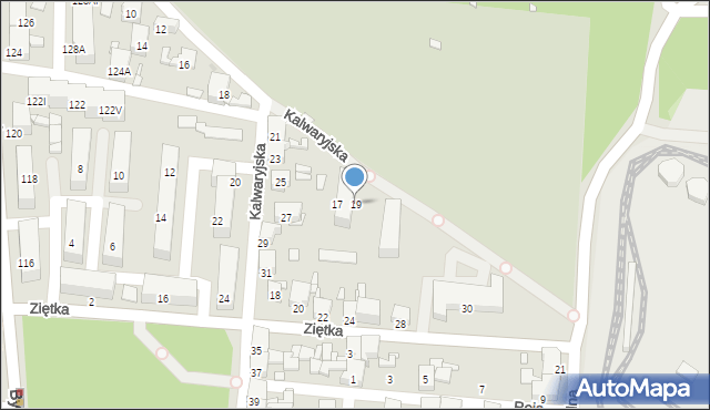 Piekary Śląskie, Kalwaryjska, 19, mapa Piekary Śląskie