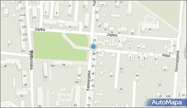 Piekary Śląskie, Kalwaryjska, 39, mapa Piekary Śląskie