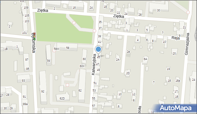 Piekary Śląskie, Kalwaryjska, 45, mapa Piekary Śląskie