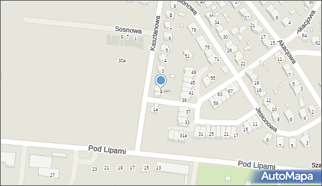 Piekary Śląskie, Kasztanowa, 1, mapa Piekary Śląskie