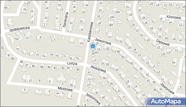 Piekary Śląskie, Kasztanowa, 14, mapa Piekary Śląskie