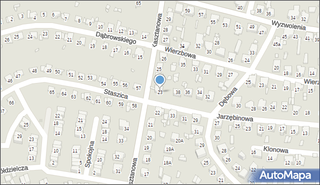 Piekary Śląskie, Kasztanowa, 23, mapa Piekary Śląskie