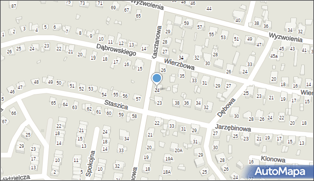 Piekary Śląskie, Kasztanowa, 24, mapa Piekary Śląskie