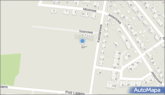 Piekary Śląskie, Kasztanowa, 30a, mapa Piekary Śląskie