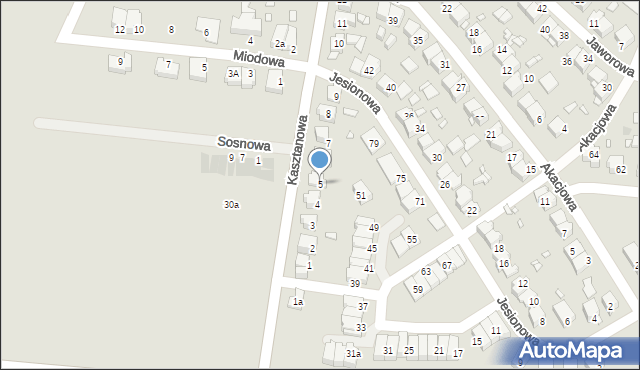 Piekary Śląskie, Kasztanowa, 5, mapa Piekary Śląskie