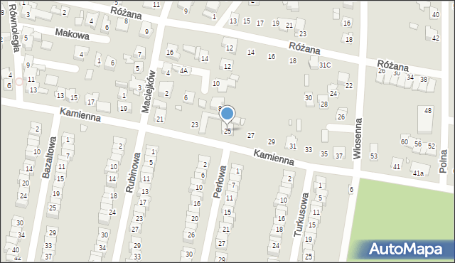 Piekary Śląskie, Kamienna, 25, mapa Piekary Śląskie
