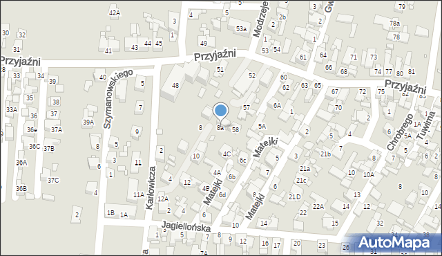 Piekary Śląskie, Karłowicza Mieczysława, 8a, mapa Piekary Śląskie