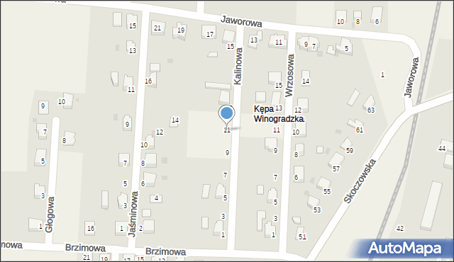 Pierściec, Kalinowa, 11, mapa Pierściec