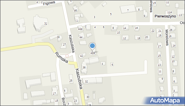 Pierwoszyno, Kaszubska, 42a, mapa Pierwoszyno