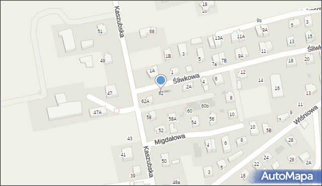 Pierwoszyno, Kaszubska, 62, mapa Pierwoszyno