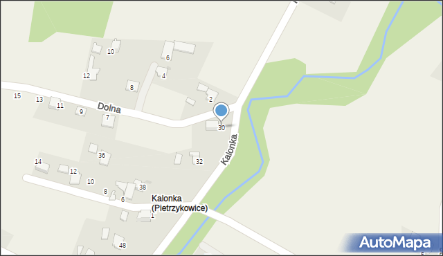 Pietrzykowice, Kalonka, 30, mapa Pietrzykowice