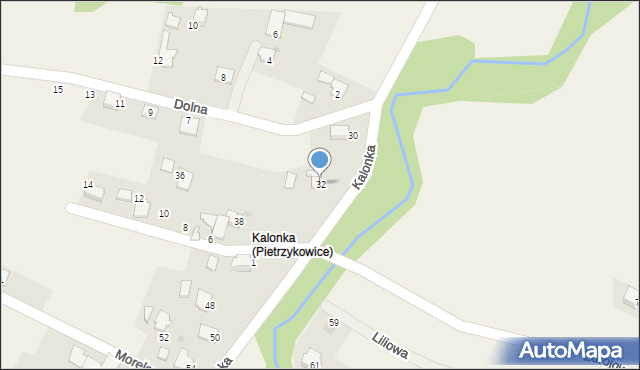 Pietrzykowice, Kalonka, 32, mapa Pietrzykowice