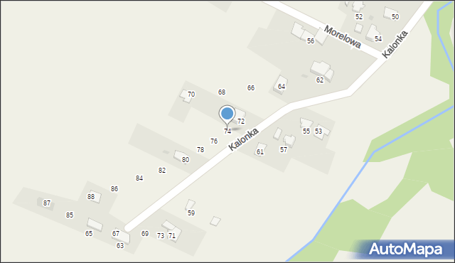 Pietrzykowice, Kalonka, 74, mapa Pietrzykowice