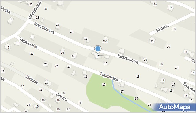 Pietrzykowice, Kasztanowa, 17, mapa Pietrzykowice