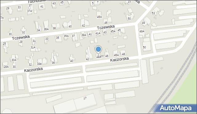 Piła, Kaczorska, 44A, mapa Piły