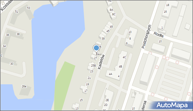 Piła, Kadetów, 29, mapa Piły