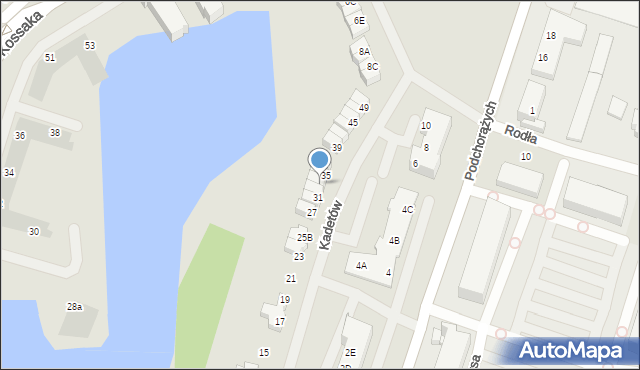 Piła, Kadetów, 33, mapa Piły