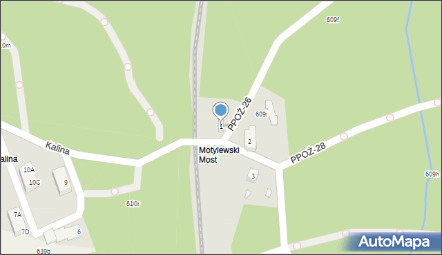 Piła, Kalina, 1, mapa Piły