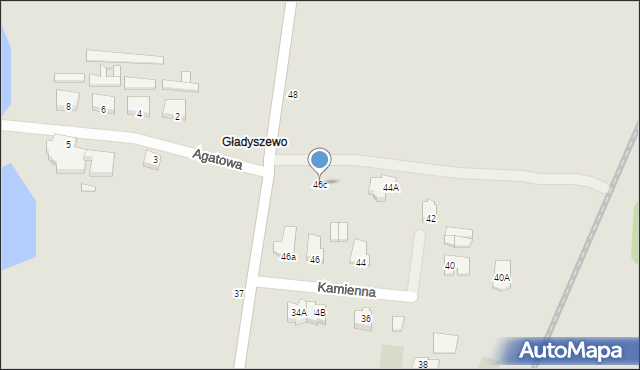 Piła, Kamienna, 46c, mapa Piły