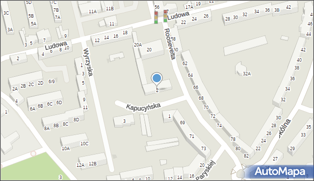 Piła, Kapucyńska, 2, mapa Piły