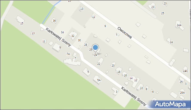 Pilawa, Karłowatej Sosny, 24, mapa Pilawa