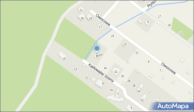 Pilawa, Karłowatej Sosny, 36, mapa Pilawa