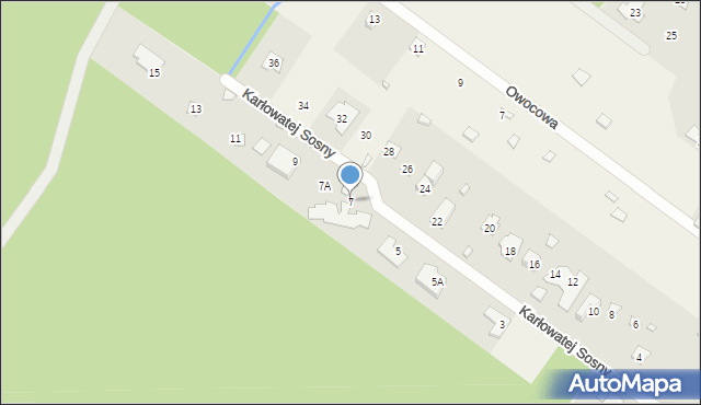 Pilawa, Karłowatej Sosny, 7, mapa Pilawa