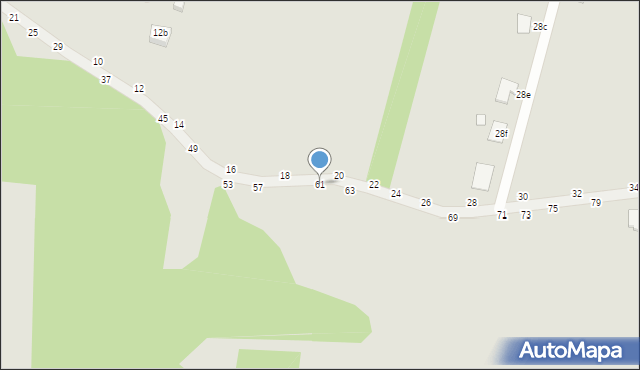 Piotrków Trybunalski, Kacza, 61, mapa Piotrków Trybunalski