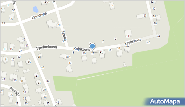 Piotrków Trybunalski, Kajakowa, 12, mapa Piotrków Trybunalski