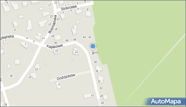 Piotrków Trybunalski, Kajakowa, 38, mapa Piotrków Trybunalski