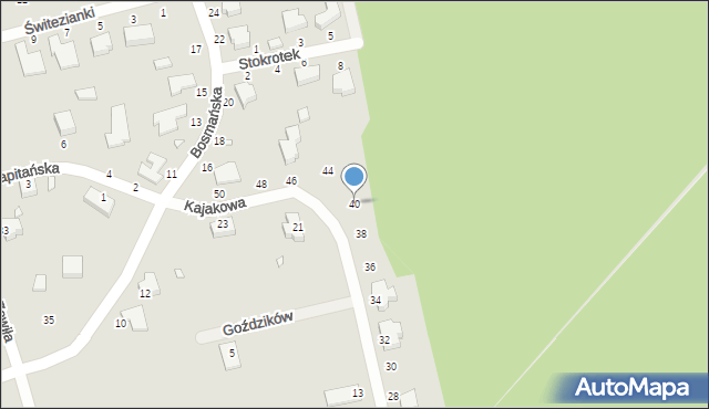 Piotrków Trybunalski, Kajakowa, 40, mapa Piotrków Trybunalski