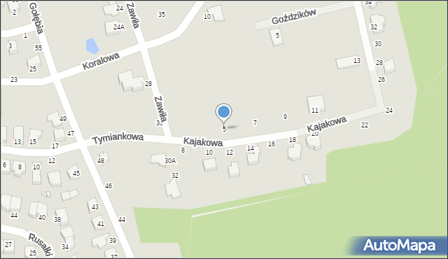 Piotrków Trybunalski, Kajakowa, 5, mapa Piotrków Trybunalski