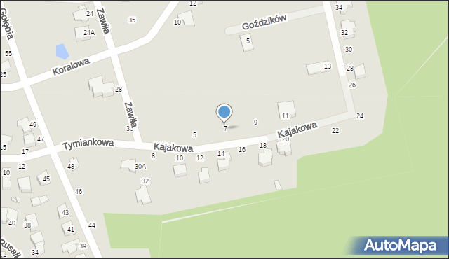 Piotrków Trybunalski, Kajakowa, 7, mapa Piotrków Trybunalski