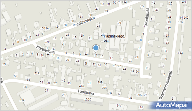 Piotrków Trybunalski, Karłowicza Mieczysława, 13, mapa Piotrków Trybunalski