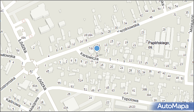 Piotrków Trybunalski, Karłowicza Mieczysława, 1A, mapa Piotrków Trybunalski