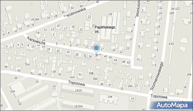 Piotrków Trybunalski, Karłowicza Mieczysława, 36, mapa Piotrków Trybunalski