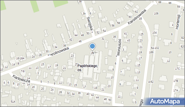Piotrków Trybunalski, Karolinowska, 29, mapa Piotrków Trybunalski