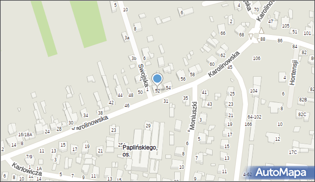 Piotrków Trybunalski, Karolinowska, 52, mapa Piotrków Trybunalski