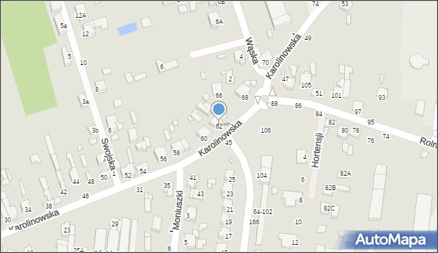 Piotrków Trybunalski, Karolinowska, 62, mapa Piotrków Trybunalski