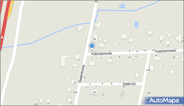 Piotrków Trybunalski, Kasztanowa, 1, mapa Piotrków Trybunalski