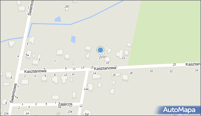 Piotrków Trybunalski, Kasztanowa, 17, mapa Piotrków Trybunalski