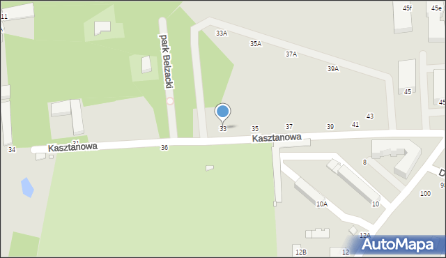 Piotrków Trybunalski, Kasztanowa, 33, mapa Piotrków Trybunalski